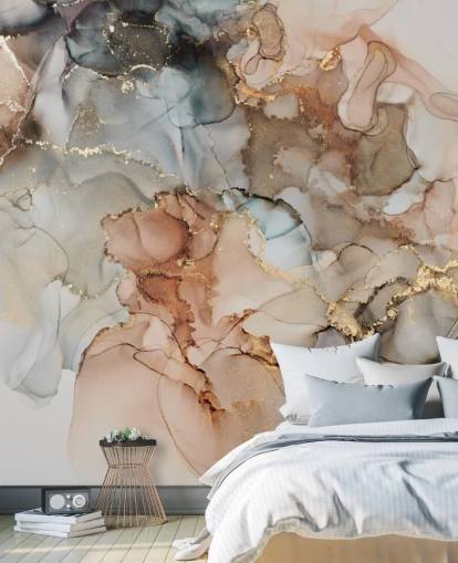 beige und braune Aquarell-Tapete