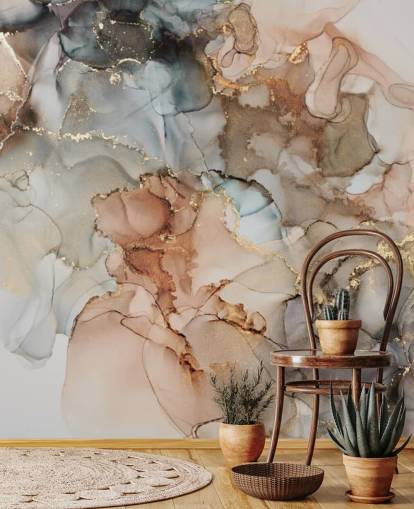 papel pintado acuarela beige y marrón