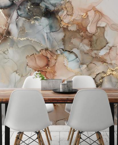 beige en bruin aquarelbehang