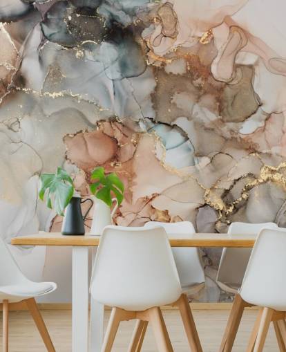 beige og brun akvarell tapet