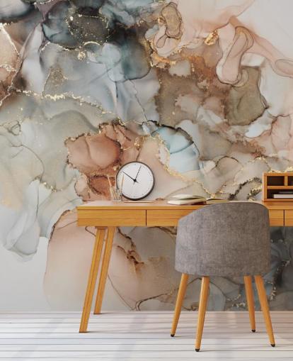 beige und braune Aquarell-Tapete