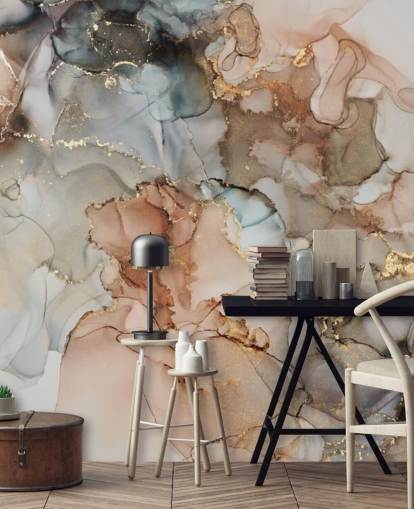 beige und braune Aquarell-Tapete