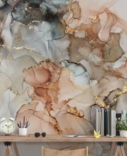 papier peint aquarelle beige et marron