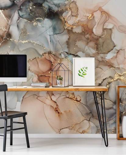 papel de parede aquarela bege e marrom