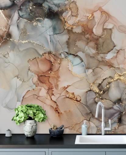 papel pintado acuarela beige y marrón