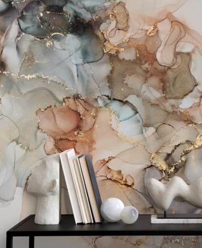 beige und braune Aquarell-Tapete