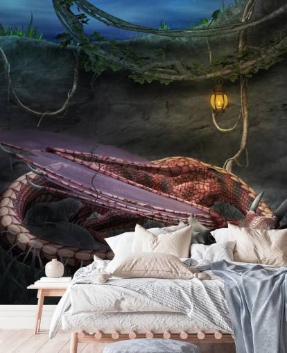 Red Dragon Sleeping Wallpaper