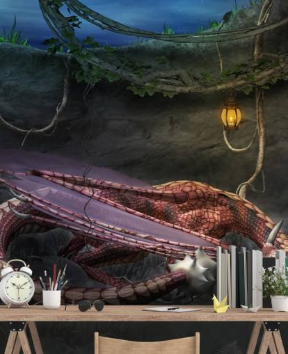 Red Dragon Sleeping Wallpaper