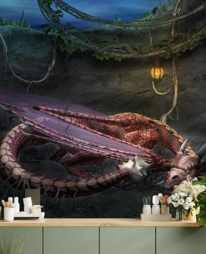 Red Dragon Sleeping Wallpaper