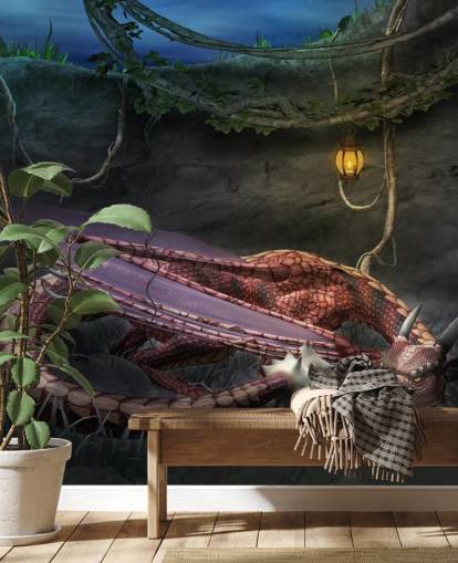 Red Dragon Sleeping Wallpaper