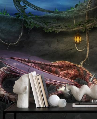Red Dragon Sleeping Wallpaper