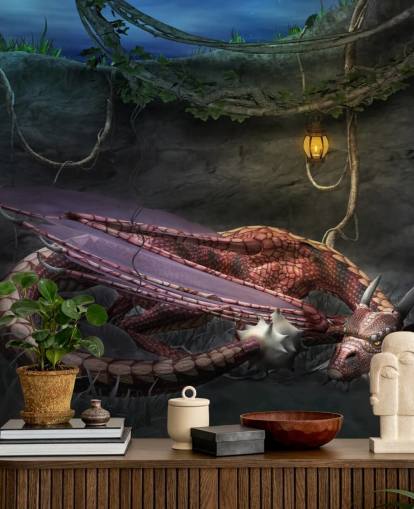 Red Dragon Sleeping Wallpaper