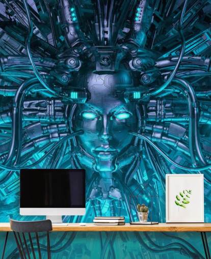 fond d'écran bleu tête de femme cyber fond d'écran bleu tête de femme cyber