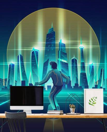 fondo de pantalla azul sci fi world