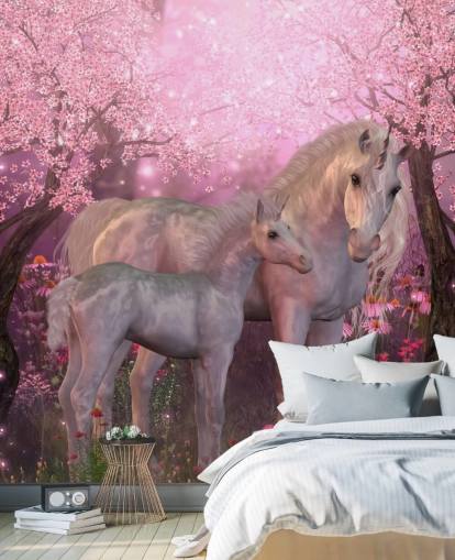 Unicorn and Unicorn Foal Wallpaper Unicorn and Unicorn Foal Wallpaper