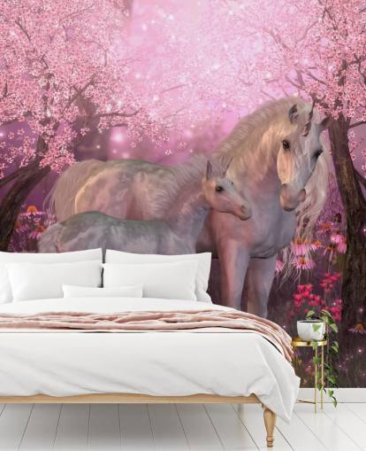 Unicorn and Unicorn Foal Wallpaper
