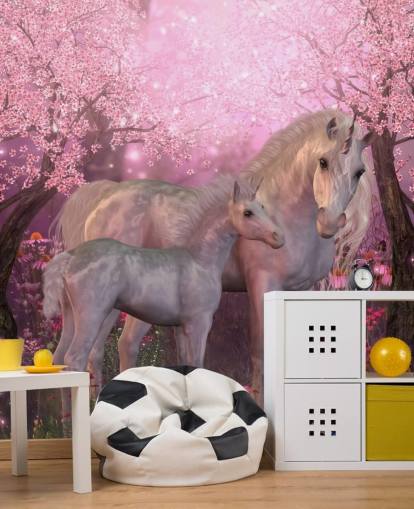 Unicorn and Unicorn Foal Wallpaper
