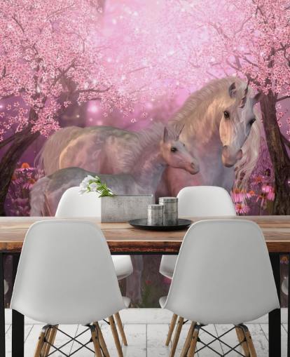 Unicorn and Unicorn Foal Wallpaper