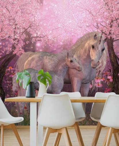Unicorn and Unicorn Foal Wallpaper