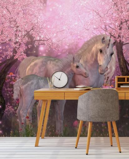 Unicorn and Unicorn Foal Wallpaper