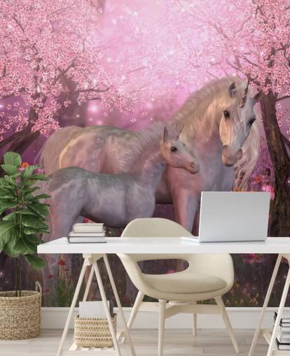 Unicorn and Unicorn Foal Wallpaper