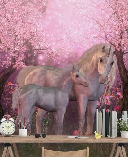 Unicorn and Unicorn Foal Wallpaper