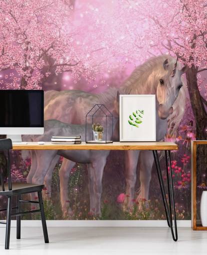 Unicorn and Unicorn Foal Wallpaper