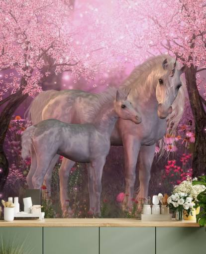 Unicorn and Unicorn Foal Wallpaper Unicorn and Unicorn Foal Wallpaper