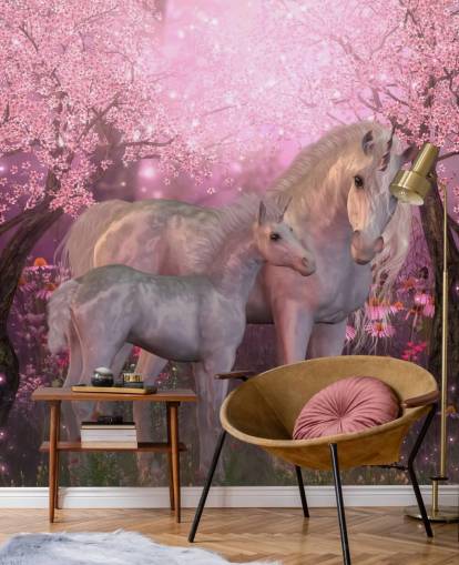 Unicorn and Unicorn Foal Wallpaper