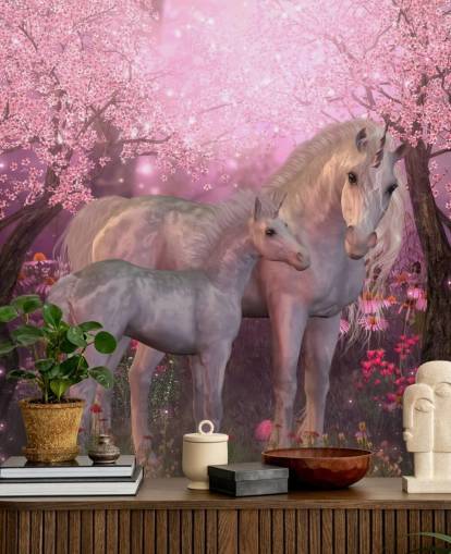 Unicorn and Unicorn Foal Wallpaper