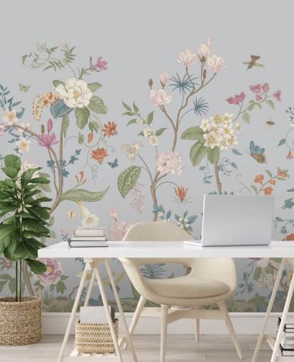 orientalische Blumen und Bäume Tapete orientalische Blumen und Bäume Tapete