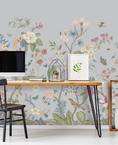 orientalische Blumen und Bäume Tapete