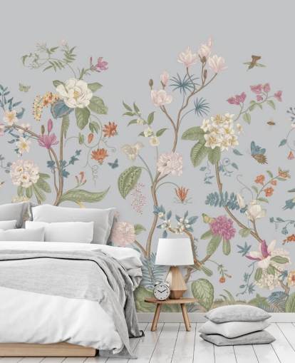 orientalische Blumen und Bäume Tapete