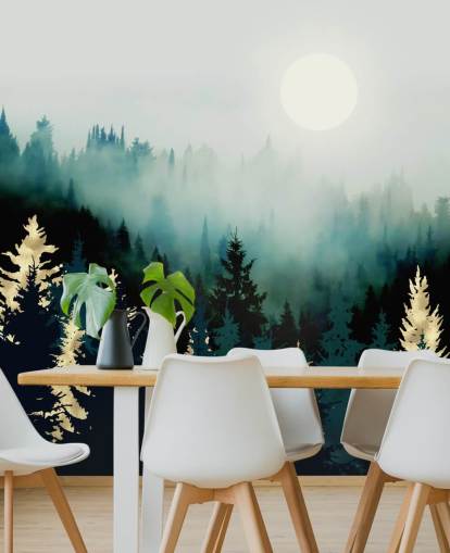 neblige abstrakte Wald-Tapete