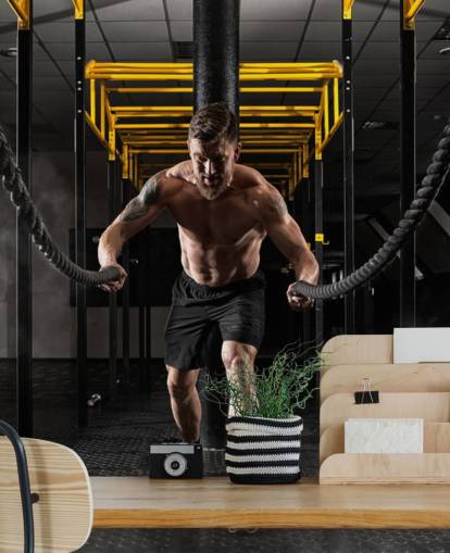 dark gym with man with heavy ropes wallpaper dark gym with man with heavy ropes wallpaper