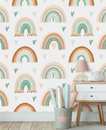 papel de parede de arco-íris marrom e verde claro papel de parede de arco-íris marrom e verde claro