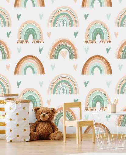 papel de parede de arco-íris marrom e verde claro