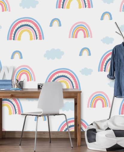 pastel rainbows and blue clouds wallpaper pastel rainbows and blue clouds wallpaper