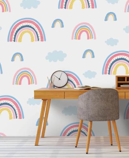 pastel rainbows and blue clouds wallpaper pastel rainbows and blue clouds wallpaper