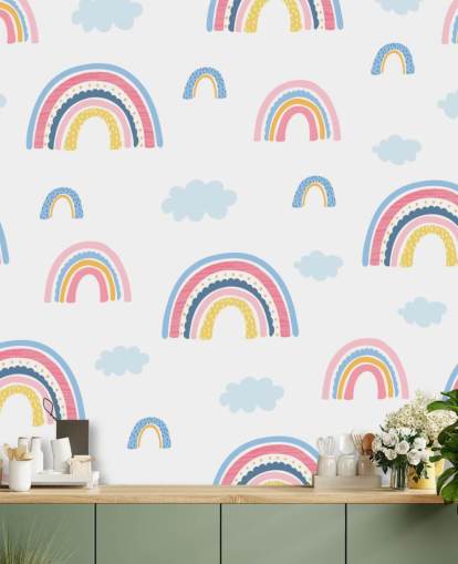 pastel rainbows and blue clouds wallpaper pastel rainbows and blue clouds wallpaper