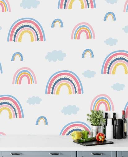 pastel rainbows and blue clouds wallpaper pastel rainbows and blue clouds wallpaper