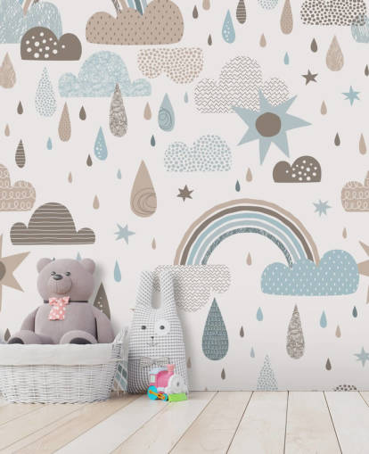 light blue and brown rainbow wallpaper