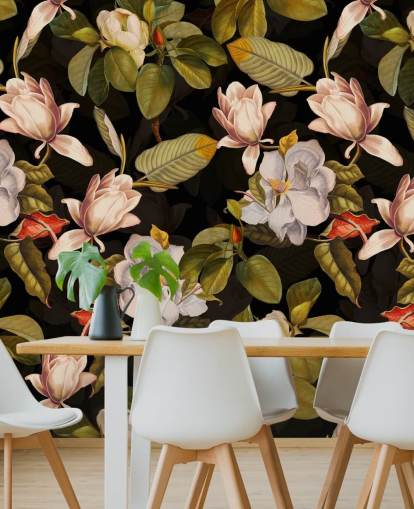 papel tapiz de flores oscuras