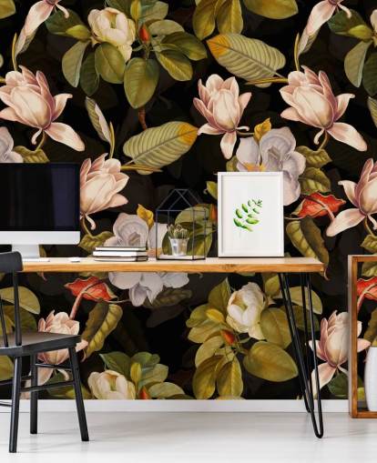 papel tapiz de flores oscuras