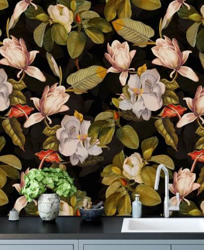 dark flower behang