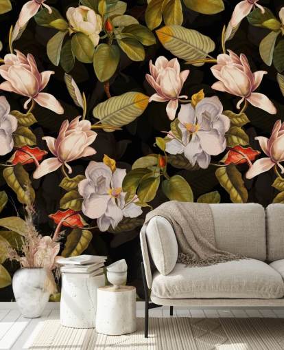 papel tapiz de flores oscuras