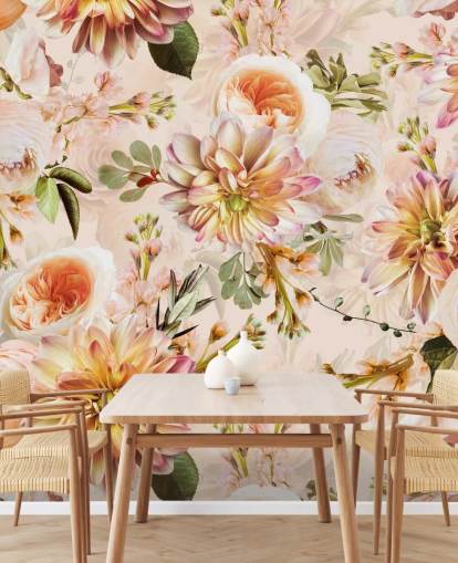 Pfirsich-Blumen Florales Wandbild Pfirsich-Blumen Florales Wandbild