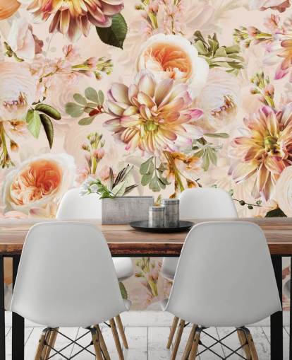 Bouquet di pesca Decorazione murale floreale