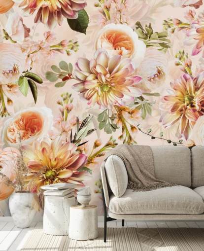 Bouquet di pesca Decorazione murale floreale