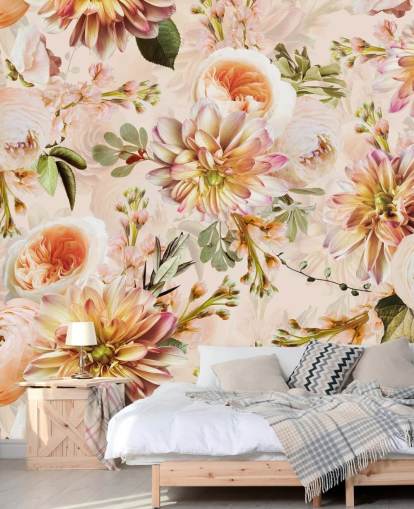 Bouquet di pesca Decorazione murale floreale